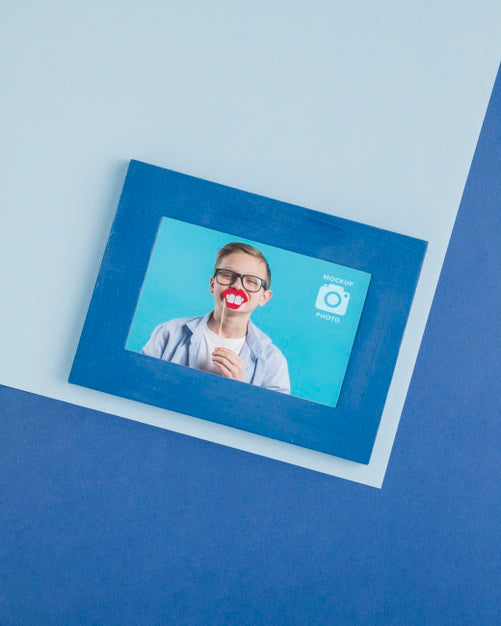 Flat Lay Of Rectangular Picture Frame Psd