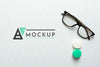 Flat Lay Of Seeing Glasses Mock-Up Psd