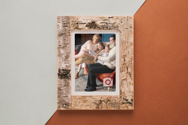 Flat Lay Of Simple Picture Frame Psd