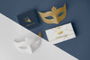 Flat Lay Of Simplistic Carnival Invitation With Masks Psd