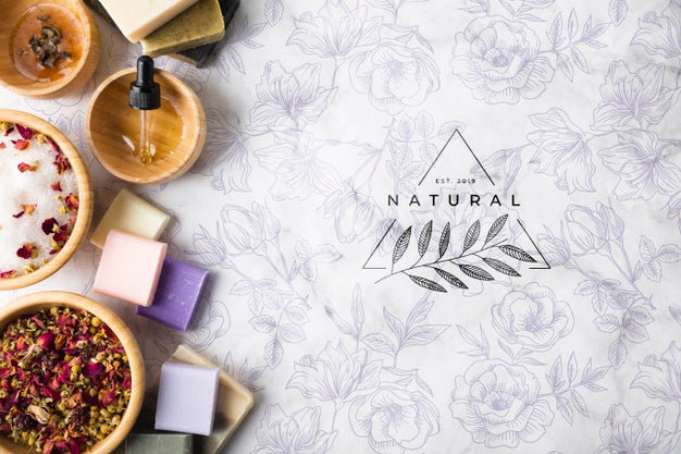 Flat Lay Of Skincare Products Psd