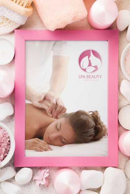 Flat Lay Of Spa Concept Mock-Up Psd