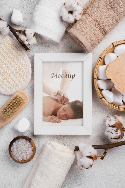 Flat Lay Of Spa Concept Mock-Up Psd