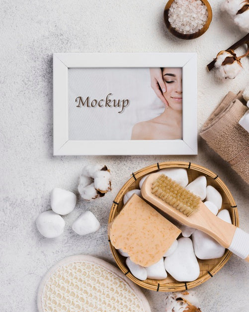 Flat Lay Of Spa Concept Mock-Up Psd