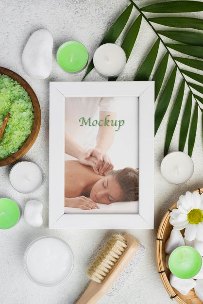 Flat Lay Of Spa Concept Mock-Up Psd