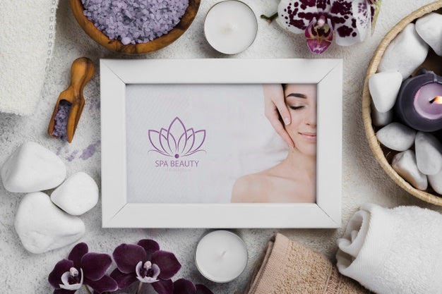 Flat Lay Of Spa Concept Mock-Up Psd