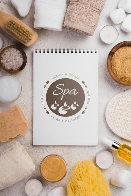 Flat Lay Of Spa Concept Mock-Up Psd