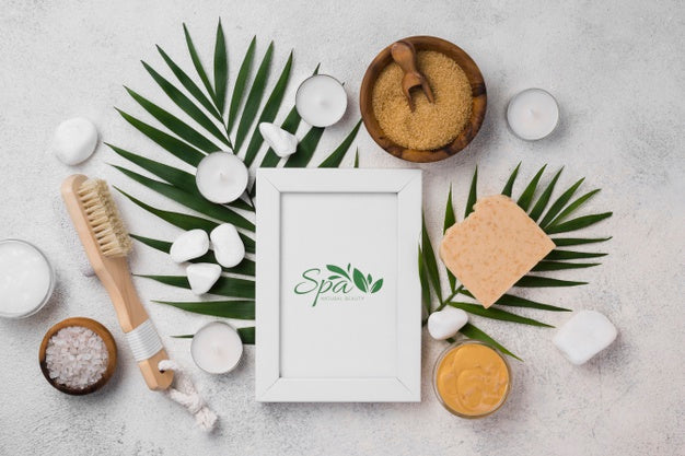 Flat Lay Of Spa Concept Mock-Up Psd