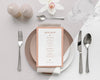 Flat Lay Of Spring Menu Mock-Up On Plates With Candles And Cutlery Psd