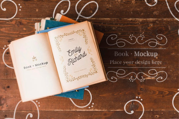 Flat Lay Of Stack Of Books Psd