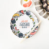 Flat Lay Of Sushi Plate And Chopsticks On White Background Psd