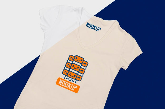 Flat Lay Of T-Shirt Concept Mock-Up Psd