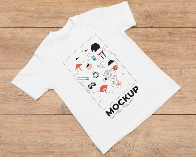 Flat Lay Of T-Shirt Concept Mock-Up Psd