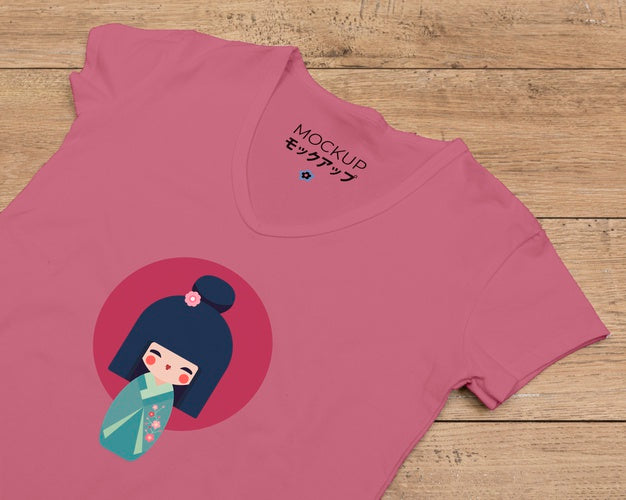 Flat Lay Of T-Shirt Concept Mock-Up Psd