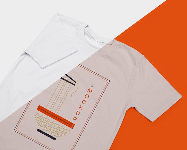 Flat Lay Of T-Shirt Concept Mock-Up Psd