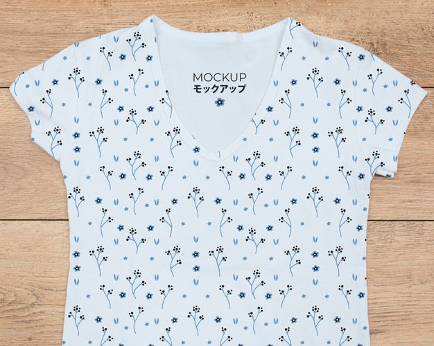 Flat Lay Of T-Shirt Concept Mock-Up Psd