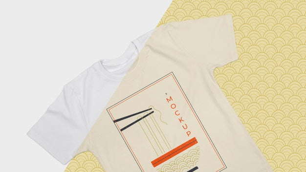 Flat Lay Of T-Shirt Concept Mock-Up Psd
