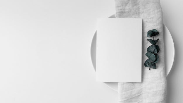 Flat Lay Of Table Arrangement With Spring Menu Mock-Up And Copy Space Psd