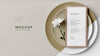 Flat Lay Of Table Arrangement With Spring Menu Mock-Up And Flower Psd