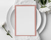Flat Lay Of Table Arrangement With Spring Menu Mock-Up And Plates Psd