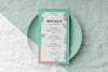 Flat Lay Of Table Arrangement With Spring Menu Mock-Up On Plate Psd