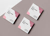 Flat Lay Of Three Business Cards With Braille Design Psd