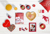 Flat Lay Of Valentine'S Day Concept Psd