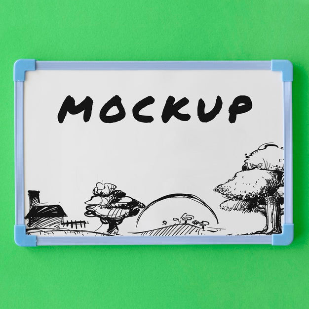Flat Lay Of Whiteboard Mock-Up Psd