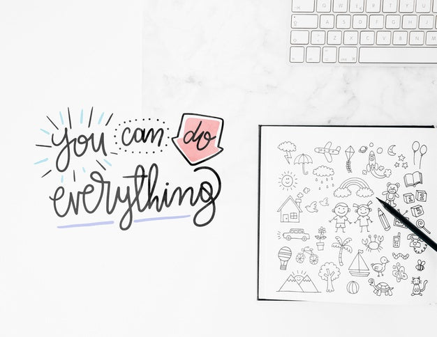 Flat Lay Open Book Mockup On Workspace Psd