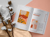 Flat Lay Open Magazine And Plant Assortment Psd