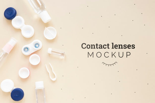 Flat Lay Optics Still Life Composition On Beige Background Psd