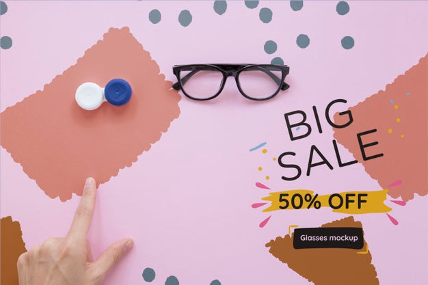 Flat Lay Optics Still Life Composition On Pink Background Psd