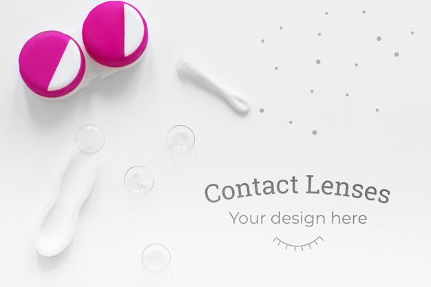 Flat Lay Optics Still Life Composition On White Background Psd