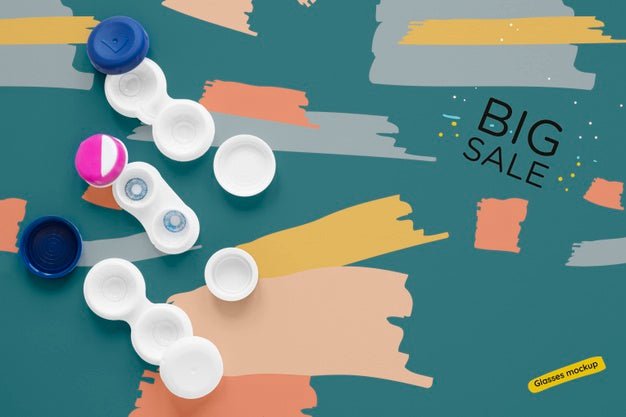 Flat Lay Optics Still Life Sale Composition Psd