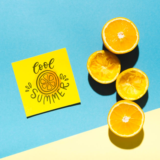 Flat Lay Paper Card Mockup With Summer Elements Psd