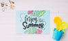 Flat Lay Paper Card Mockup With Summer Elements Psd
