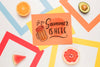 Flat Lay Paper Card Mockup With Summer Fruits Psd