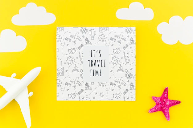 Flat Lay Paper Mockup For Summer Concepts Psd