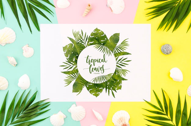 Flat Lay Paper Mockup For Summer Concepts Psd