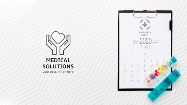 Flat Lay Pills On White Background Psd