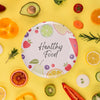 Flat Lay Plate With Fruit And Veggies Psd