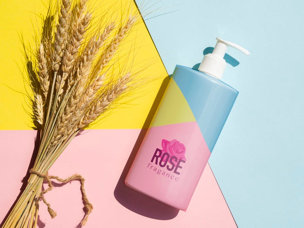 Flat Lay Product Design With Bottle Mock-Up Psd