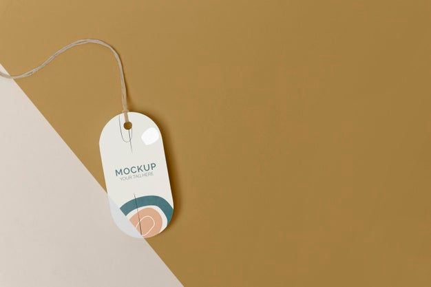 Flat Lay Product Tag Mock-Up Arrangement Psd
