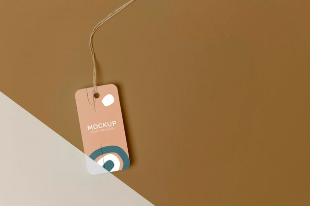 Flat Lay Product Tag Mock-Up Arrangement Psd