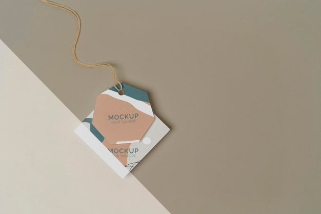 Flat Lay Product Tag Mock-Up Assortment Psd