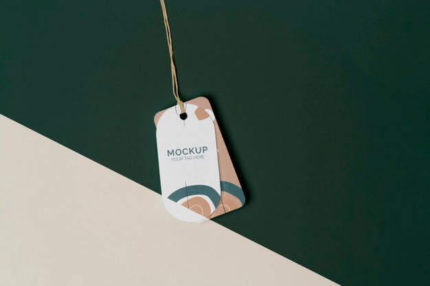 Flat Lay Product Tag Mock-Up Assortment Psd