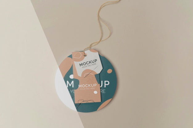 Flat Lay Product Tag Mock-Up Assortment Psd