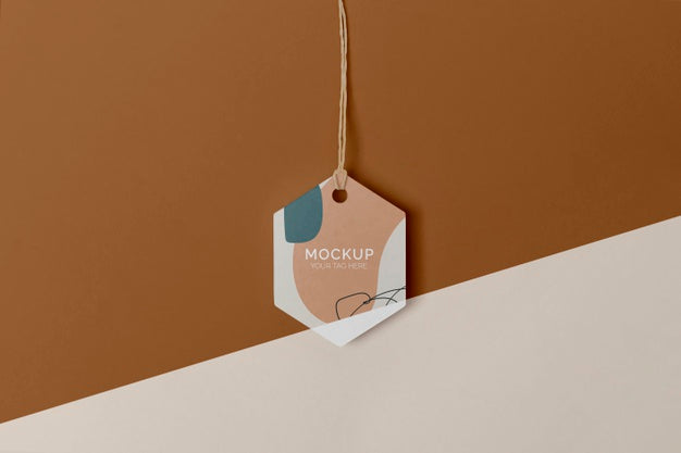 Flat Lay Product Tag Mock-Up Psd