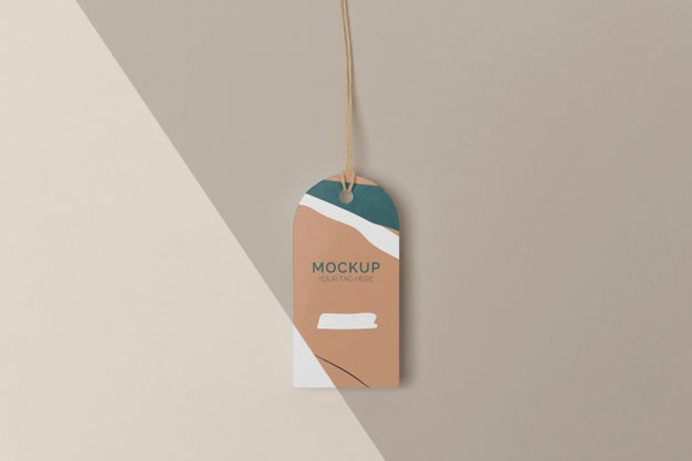 Flat Lay Product Tag Mock-Up Psd