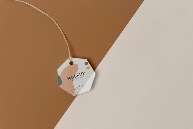 Flat Lay Product Tag Mock-Up Psd